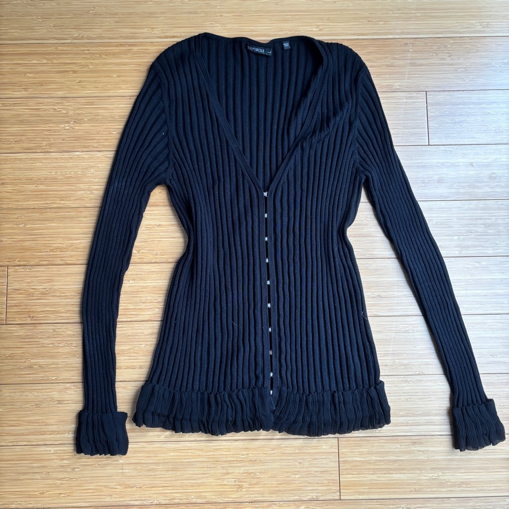 90s vintage silk blend ribbed cardigan